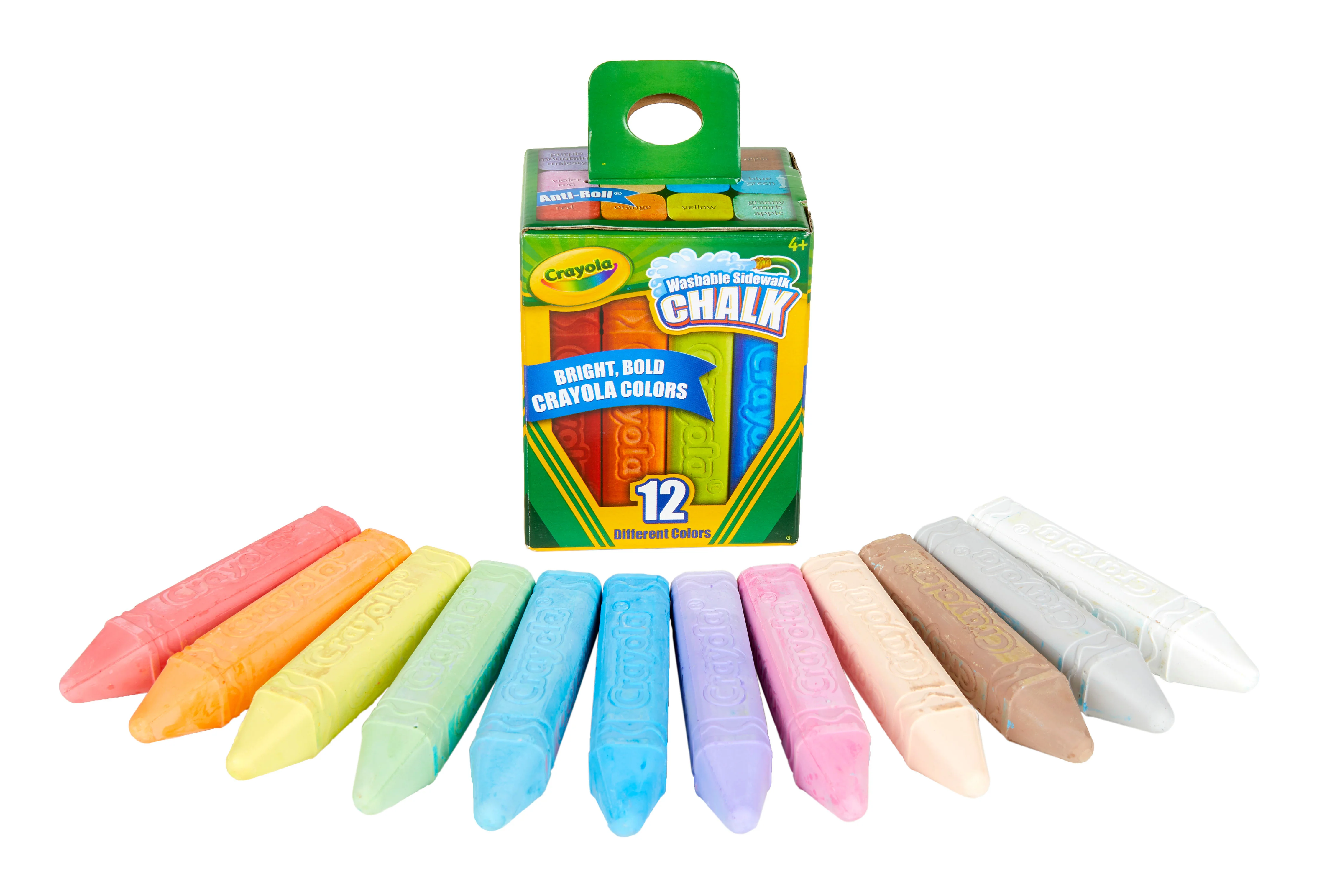 CRAYOLA 12 WASHABLE SIDEWALK CHALKS 12 COLOURS