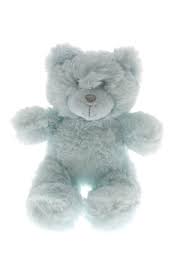 20CM PLUSH BEAR RATTLE BLUE