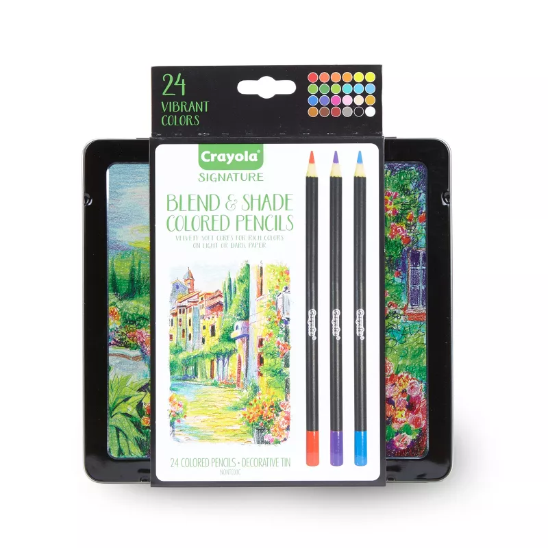 CRAYOLA 24 BLEND AND SHADE COLORED PENCILS NEW