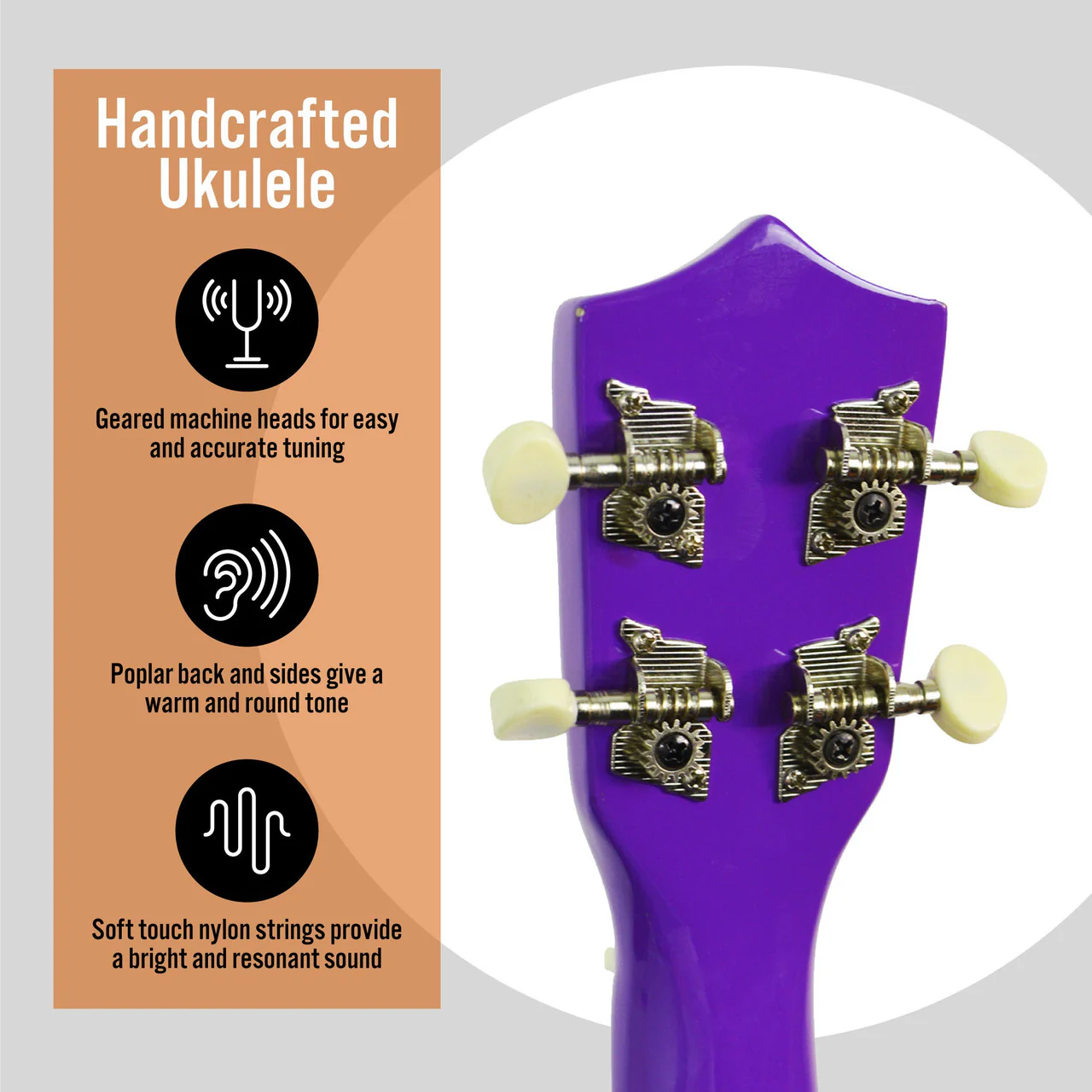 3RD AVENUE SOPRANO UKULELE -PURPLE - Image 2