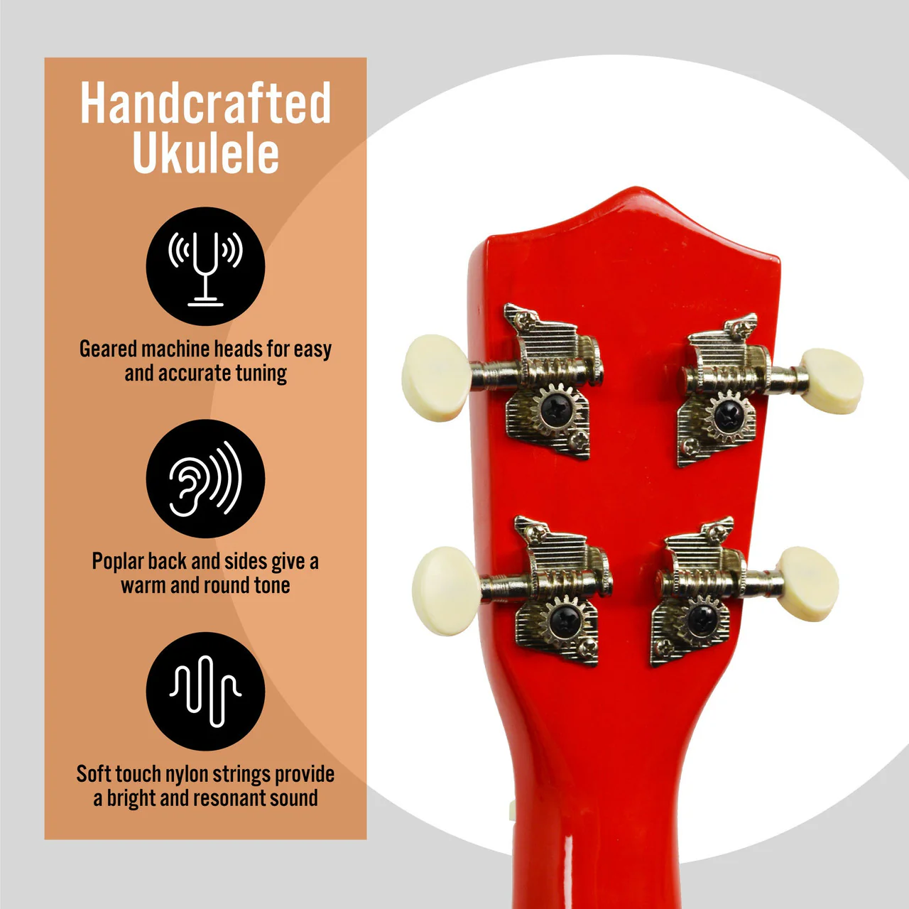 3RD AVENUE SOPRANO UKULELE - RED - Image 3
