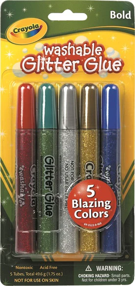 5 WASHABLE GLITTER GLUES