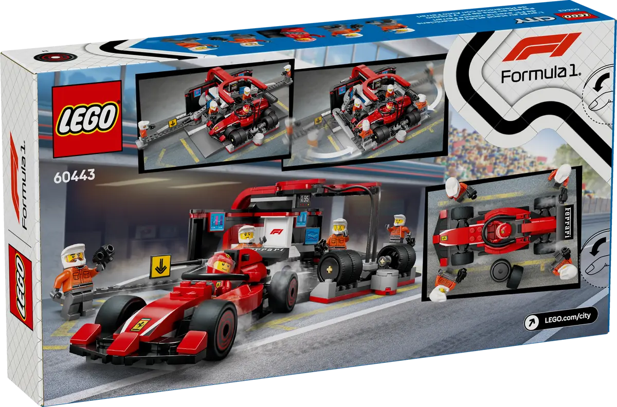 LEGO 60443 CITY - F1 PIT STOP AND PIT CREW WITH FERRARI CAR - Image 9