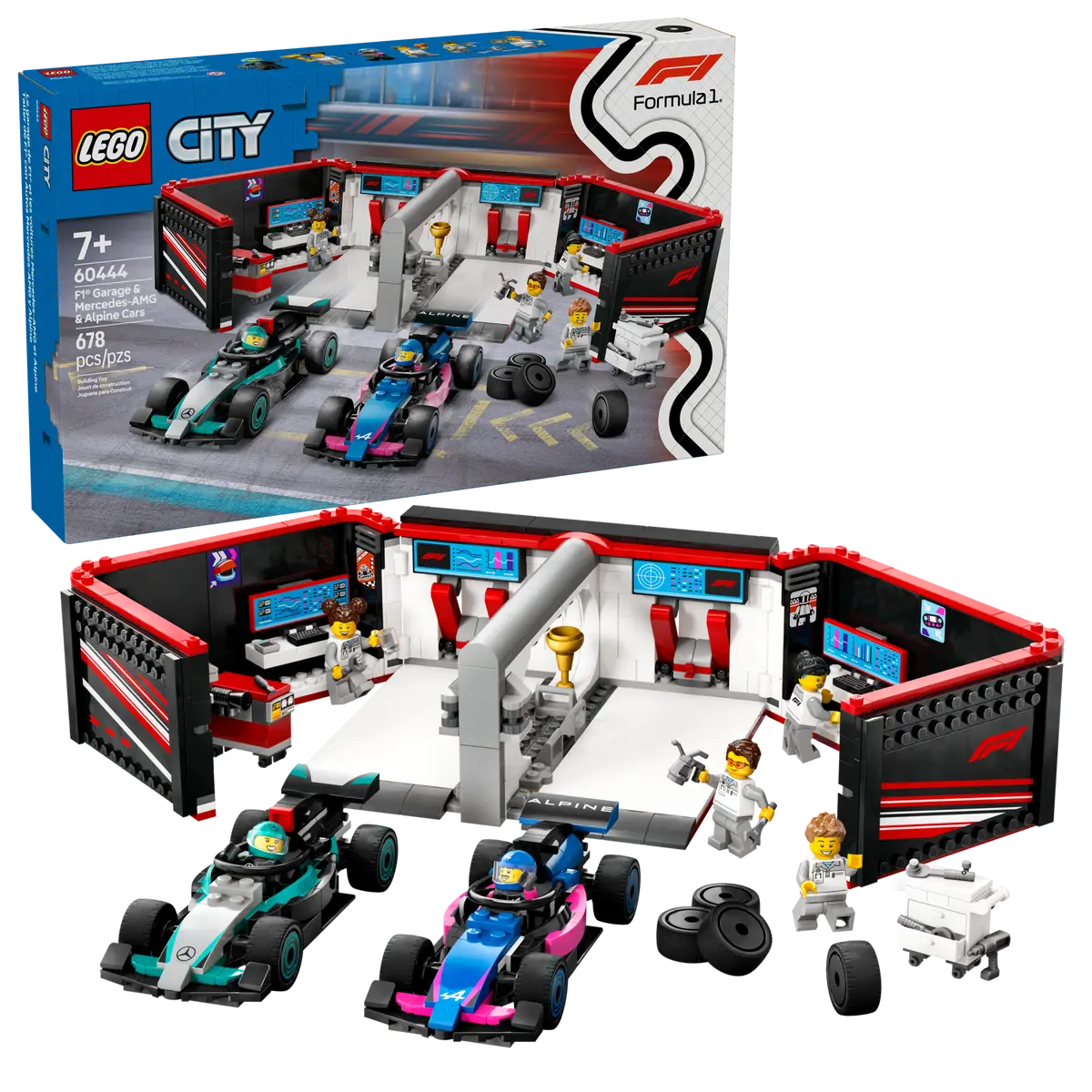 LEGO 60444 CITY - F1 GARAGE AND MERCEDES AMG AND ALPINE CARS