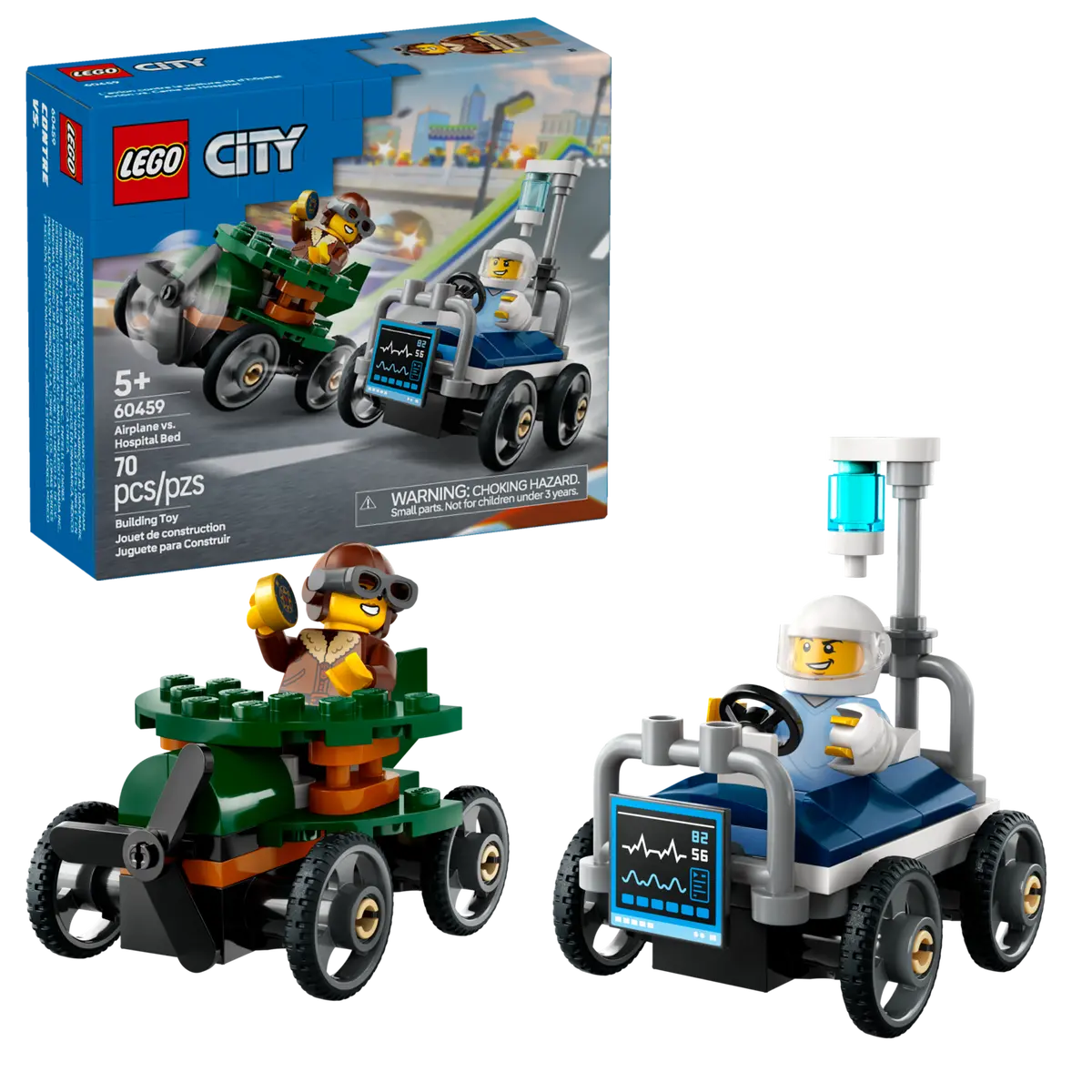 LEGO 60459 CITY - AIRPLANE VS HOSPITAL BED RACE CAR PACK