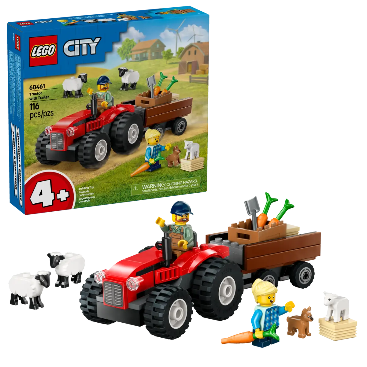 LEGO 60461- CITY  RED FARM TRACTOR WITH TRAILER AND SHEEP