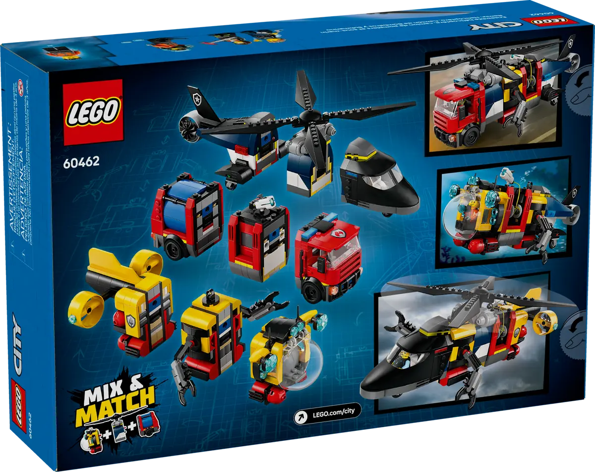 LEGO 60462 CITY - HELICOPTER FIRE TRUCK AND SUBMARINE REMIX - Image 10