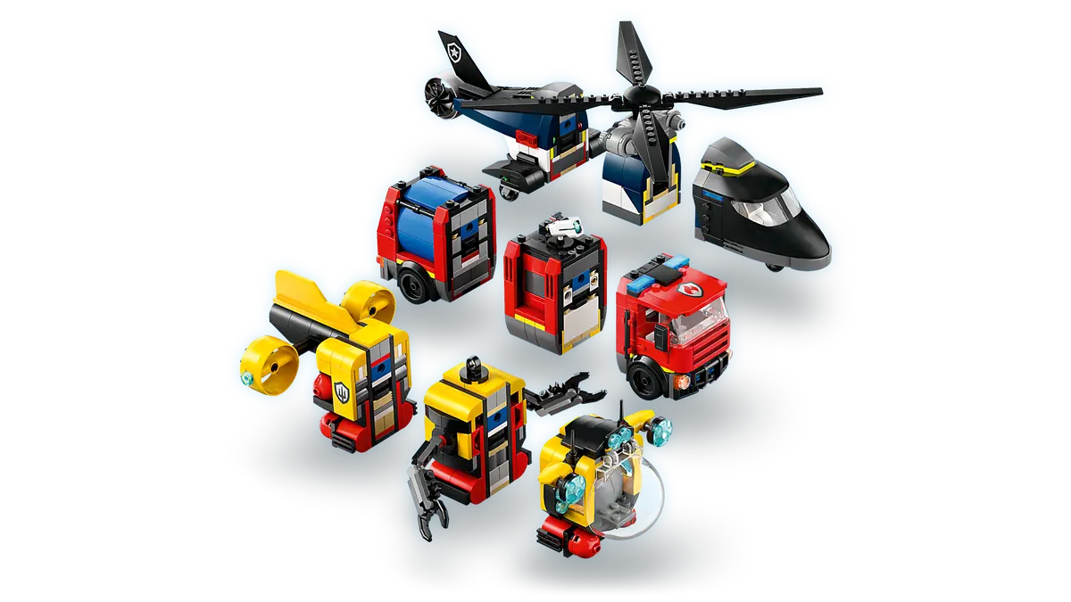 LEGO 60462 CITY - HELICOPTER FIRE TRUCK AND SUBMARINE REMIX - Image 2