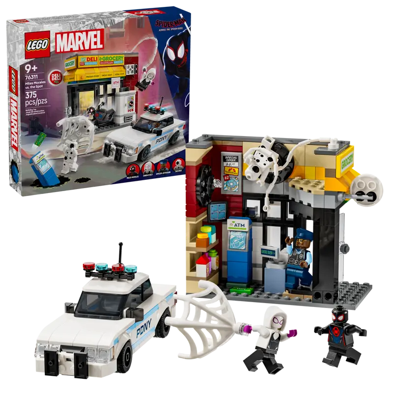 LEGO 76311 SPIDEY AND FRIENDS  SPIDER VERSE MILES MORALES VS THE SPOT