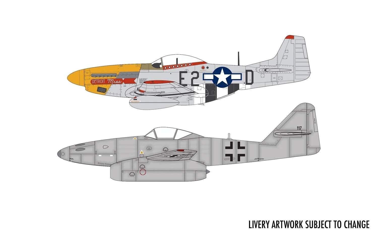 AIRFIX DOGFIGHT DOUBLES MESSERSCHMITT Me262A-1A & P-51D MUSTANG 1:72 - Image 2