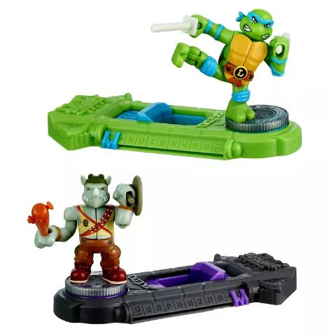 AKEDO TEENAGE MUTANT NINJA TURTLES MINI BATTLING ACTION WARRIORS - LEONARDO VS ROCKSTEADY - Image 2