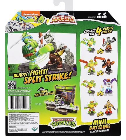 AKEDO TEENAGE MUTANT NINJA TURTLES MINI BATTLING ACTION WARRIORS - LEONARDO VS ROCKSTEADY - Image 4