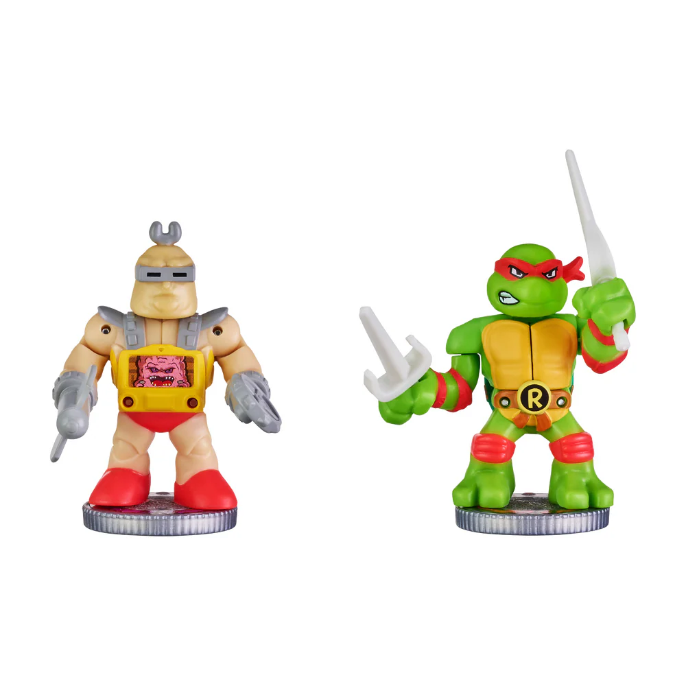 AKEDO TEENAGE MUTANT NINJA TURTLES MINI BATTLING ACTION WARRIORS - RAPHAEL VS KRAANG - Image 2