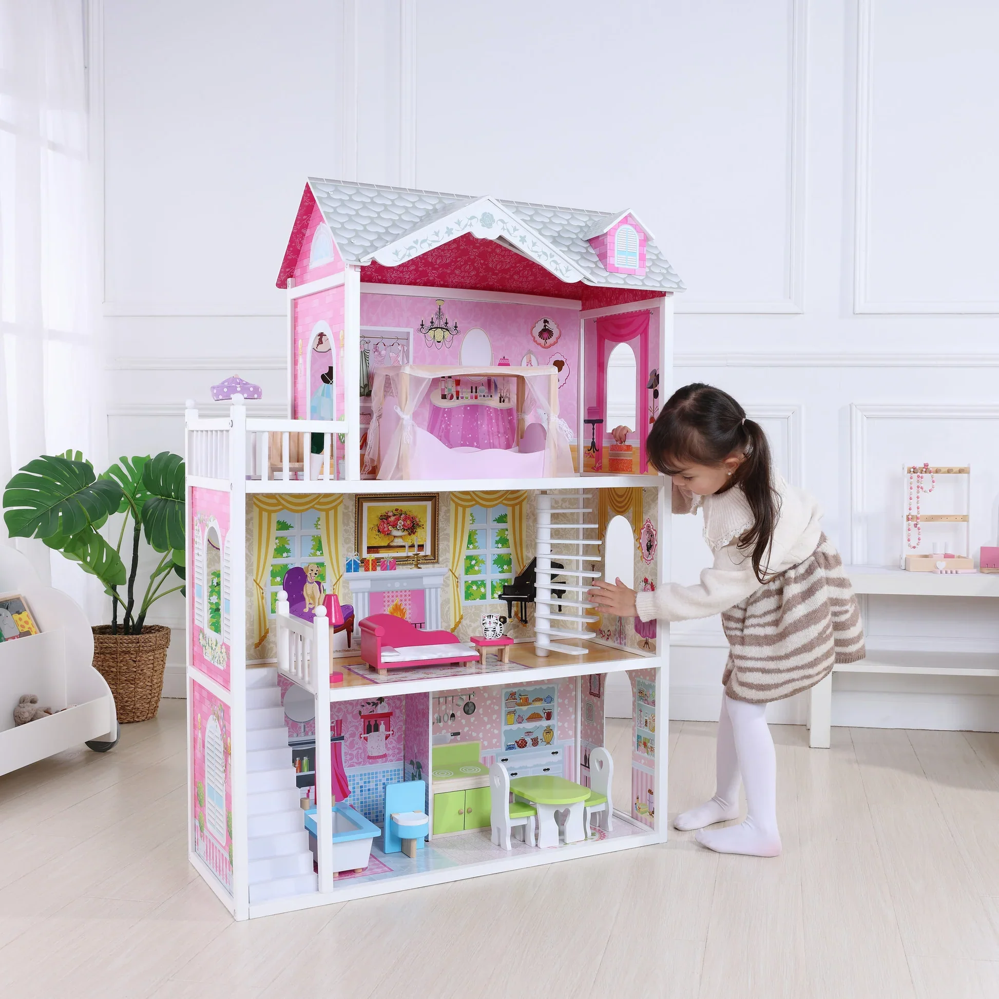ARIAS WOODEN DOLL HOUSE 14 PIECES - Image 3