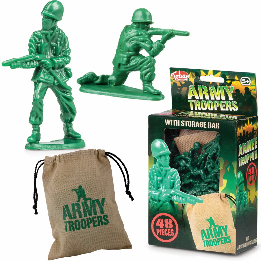 TOBAR ARMY TROOPERS FIGURES WITH STORAGE BAG 48 PIECES - Image 2