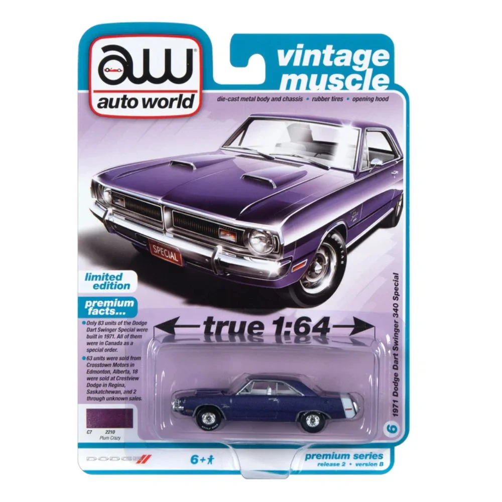 AUTO WORLD 1:64 PREMIUM SERIES - 1971 DODGE DART SWINGER 340 SPECIAL