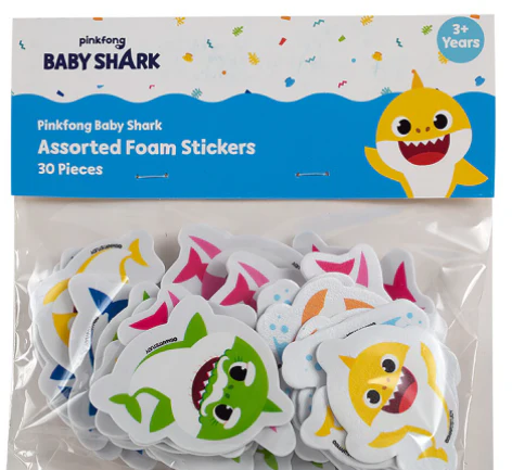 BABY SHARK 30PC FOAM STICKERS