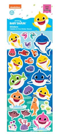 BABY SHARK STICKER 3PCK