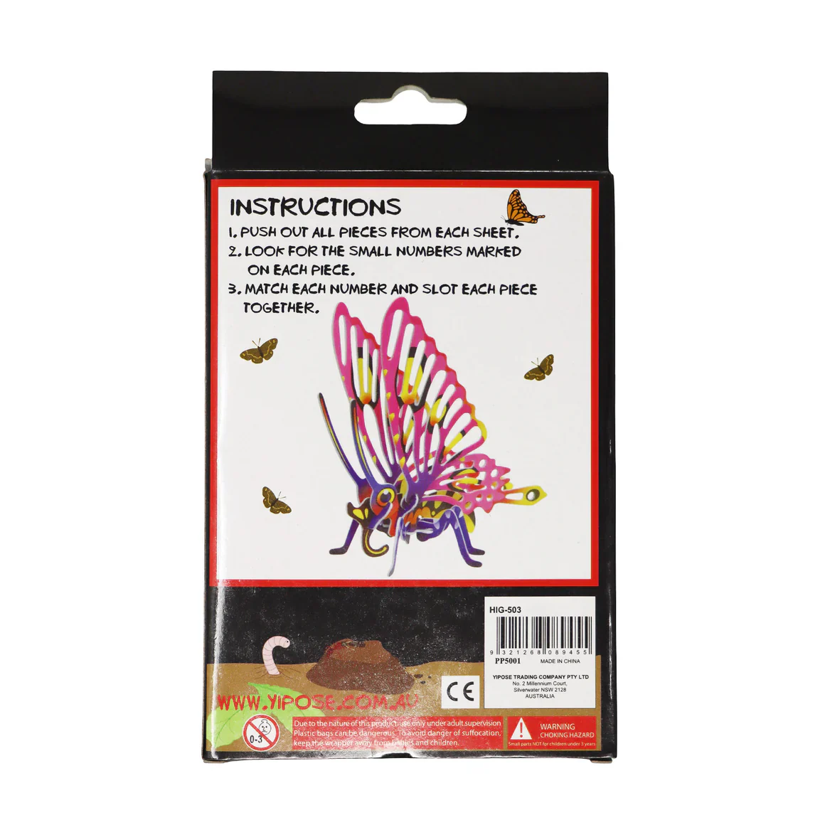 BUILD YOUR OWN INSECT BACKYARD BITES 3D PUZZLE - BUTTERFLY - Image 3