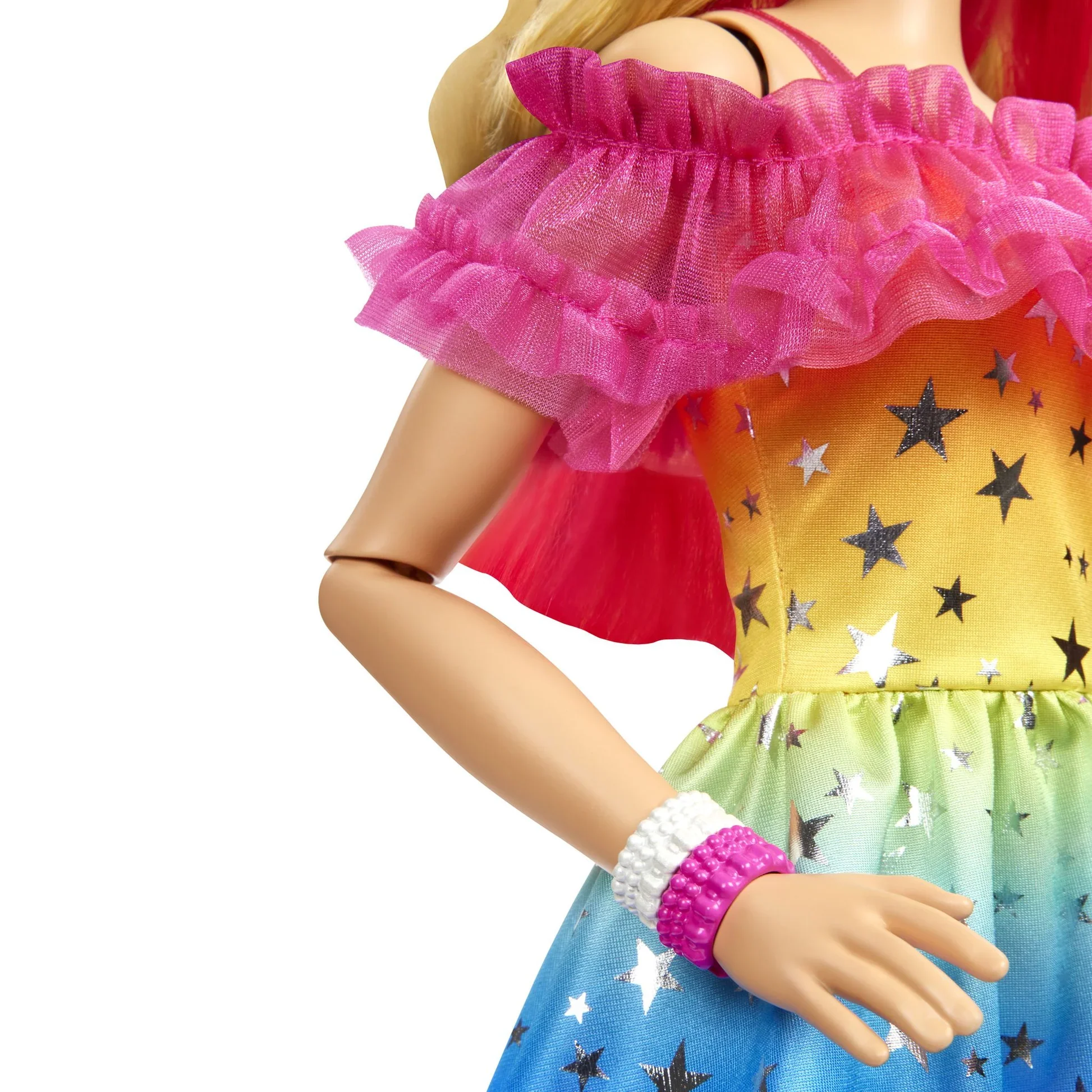 BARBIE 71CM CAUCASIAN DOLL WITH MULTI COLOURED STARRY DRESS - Image 4