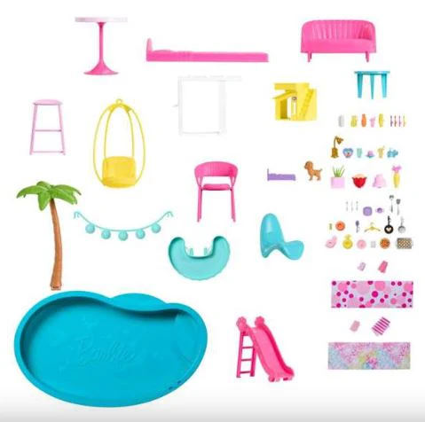BARBIE DREAM HOUSE - POOL PARTY DOLL HOUSE 75 PIECES - Image 3