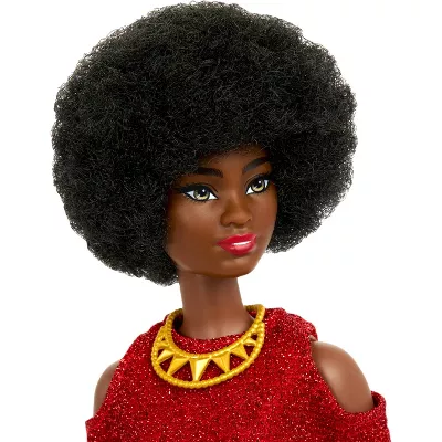 BARBIE FASHION DOLL - #221 NATURAL BLACK HAIR AND RED DRESS - Image 4
