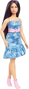 BARBIE FASHION DOLL - #231 PURPLE HAIR DENIM BUTTERFLY DRESS - Image 2