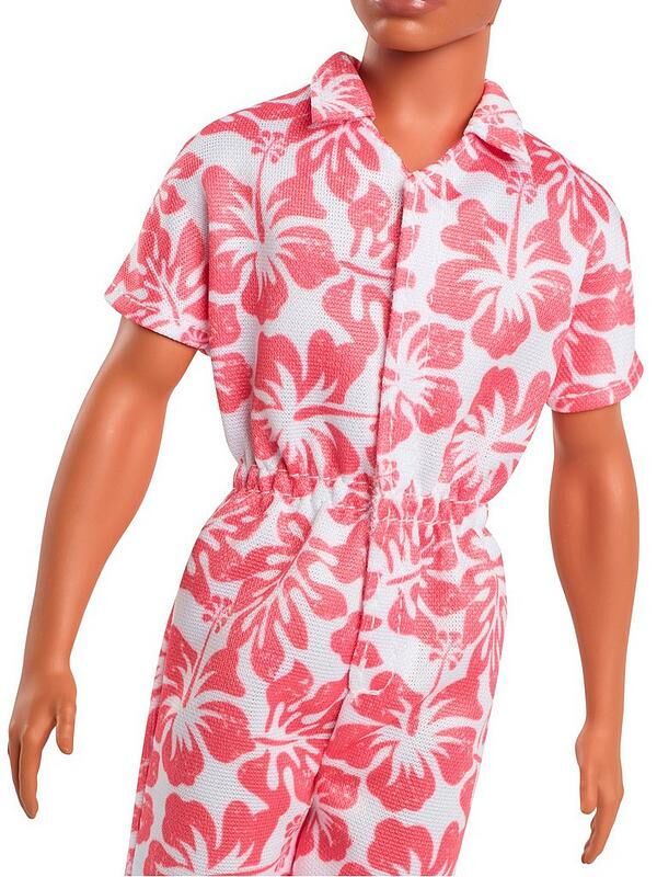 BARBIE FASHIONISTA KEN DOLL 235 BRUNETTE BRAID CORAL JUMPSUIT - Image 2