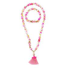 BARBIE RAINBOW FANTASY STRETCH PEARL NECKLACE AND BRACELET WITH TULLE BALLERINA
