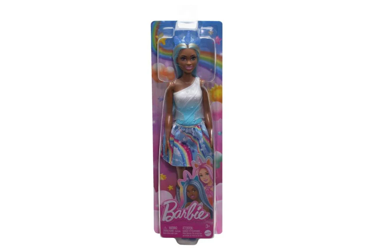 BARBIE UNICORN DOLL WITH BLUE HAIR AND HORN