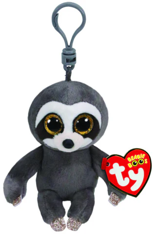 BEANIE BOO DANGLER GREY SLOTH CLIP