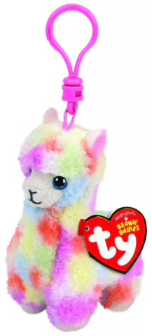 TY BEANIE BOO LOLA MULTICOLOURED LLAMA CLIP