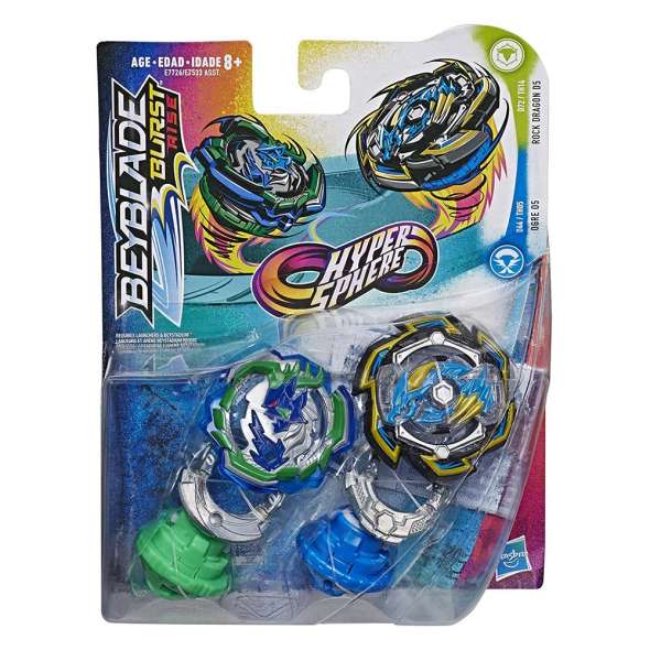 BEYBLADE HYPERSPHERE DUAL PACK  HS ROCK DRAGON D5 AND OGRE O5