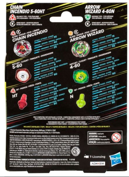 BEYBLADE X DUEL PACK - CHAIN INCENDIO AND ARROW WIZARD - Image 3