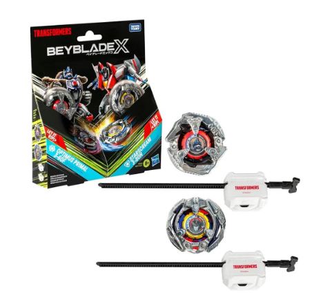 BEYBLADE X TRANSFORMERS COLLAB MULTIPACK - OPTIMUS PRIMAL 3-60F AND STARSCREAM 3-80N - Image 2