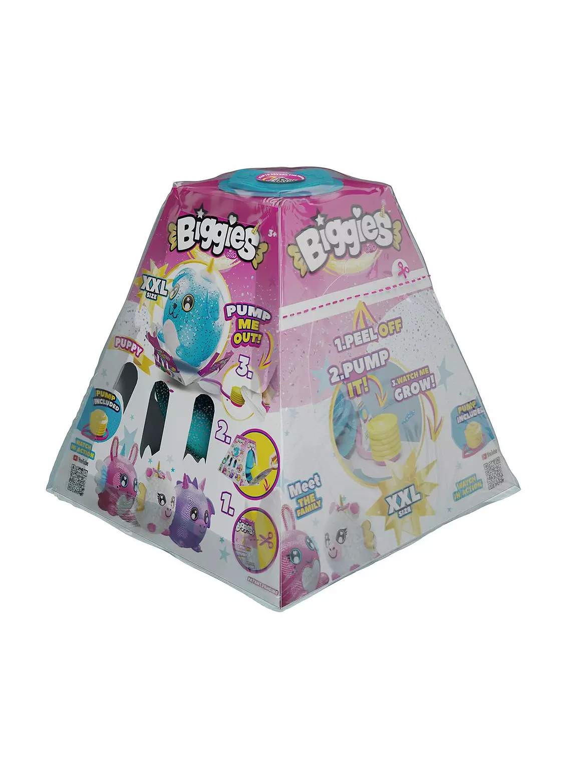 BIGGIES SHINY CORNS XXL INFLATABLE PLUSH BALL - MINT GREEN AXOLOTL - Image 4