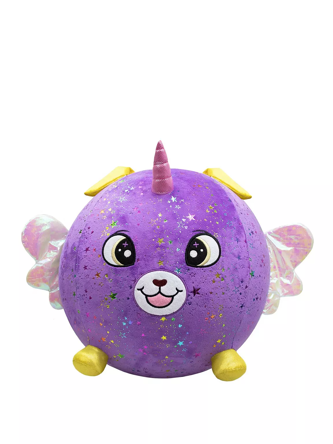 BIGGIES SHINY CORNS XXL INFLATABLE PLUSH BALL - PURPLE DOG