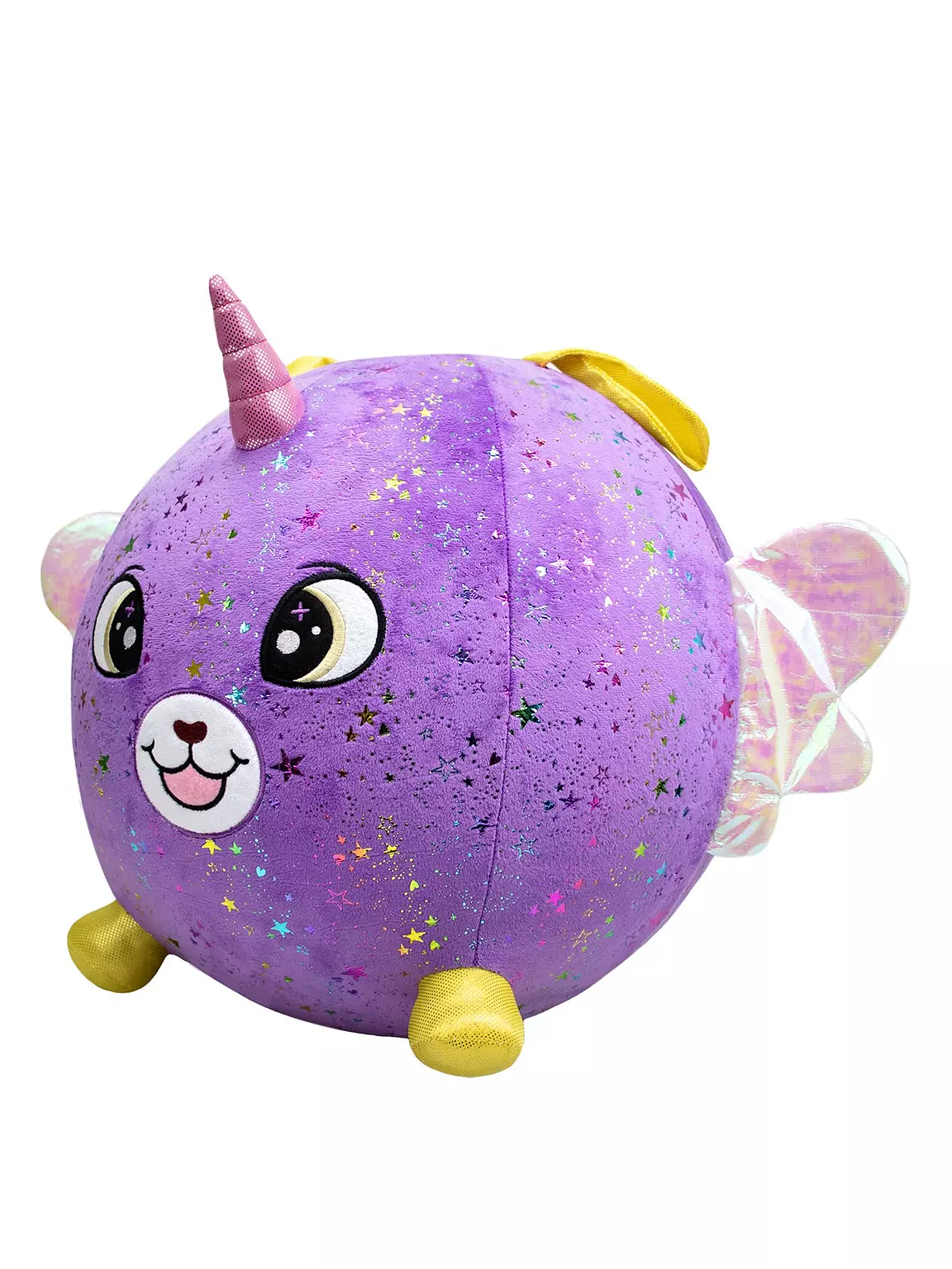 BIGGIES SHINY CORNS XXL INFLATABLE PLUSH BALL - PURPLE DOG - Image 2