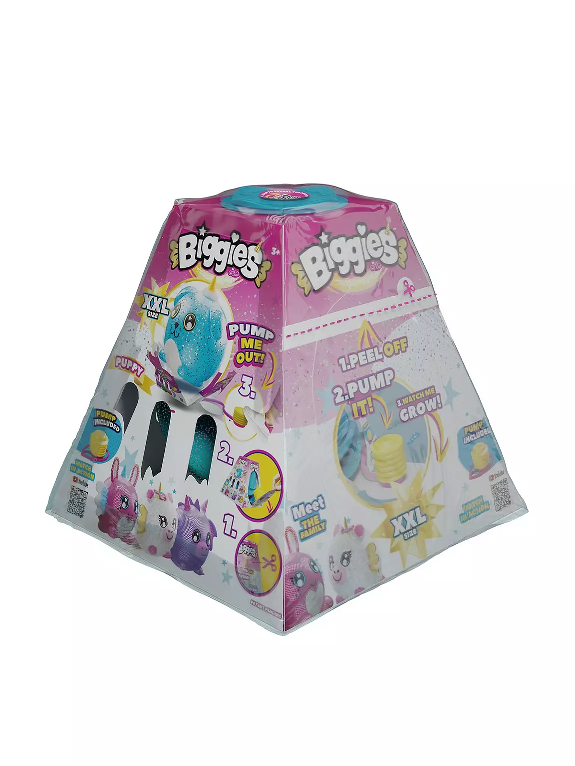 BIGGIES SHINY CORNS XXL INFLATABLE PLUSH BALL - PURPLE DOG - Image 3