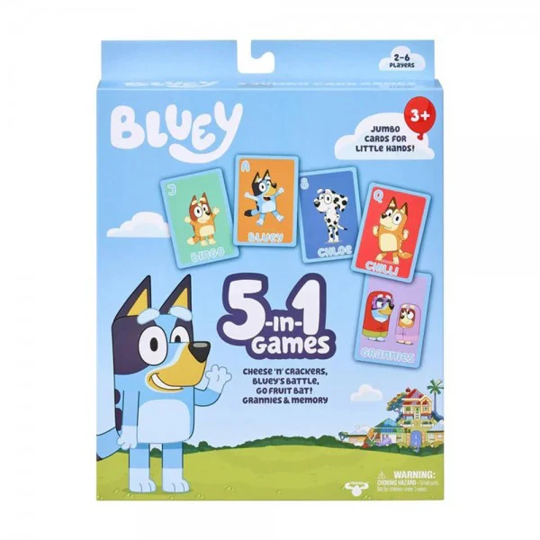 BLUEY 5 IN 1 CARD GAME SET