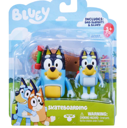BLUEY FIGURE 2 PACK SKATEBOARDING
