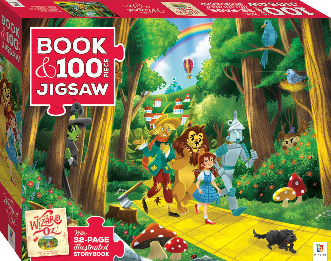 BOOK WITH 100 PIECE JIGSAW WIZARD OF OZ