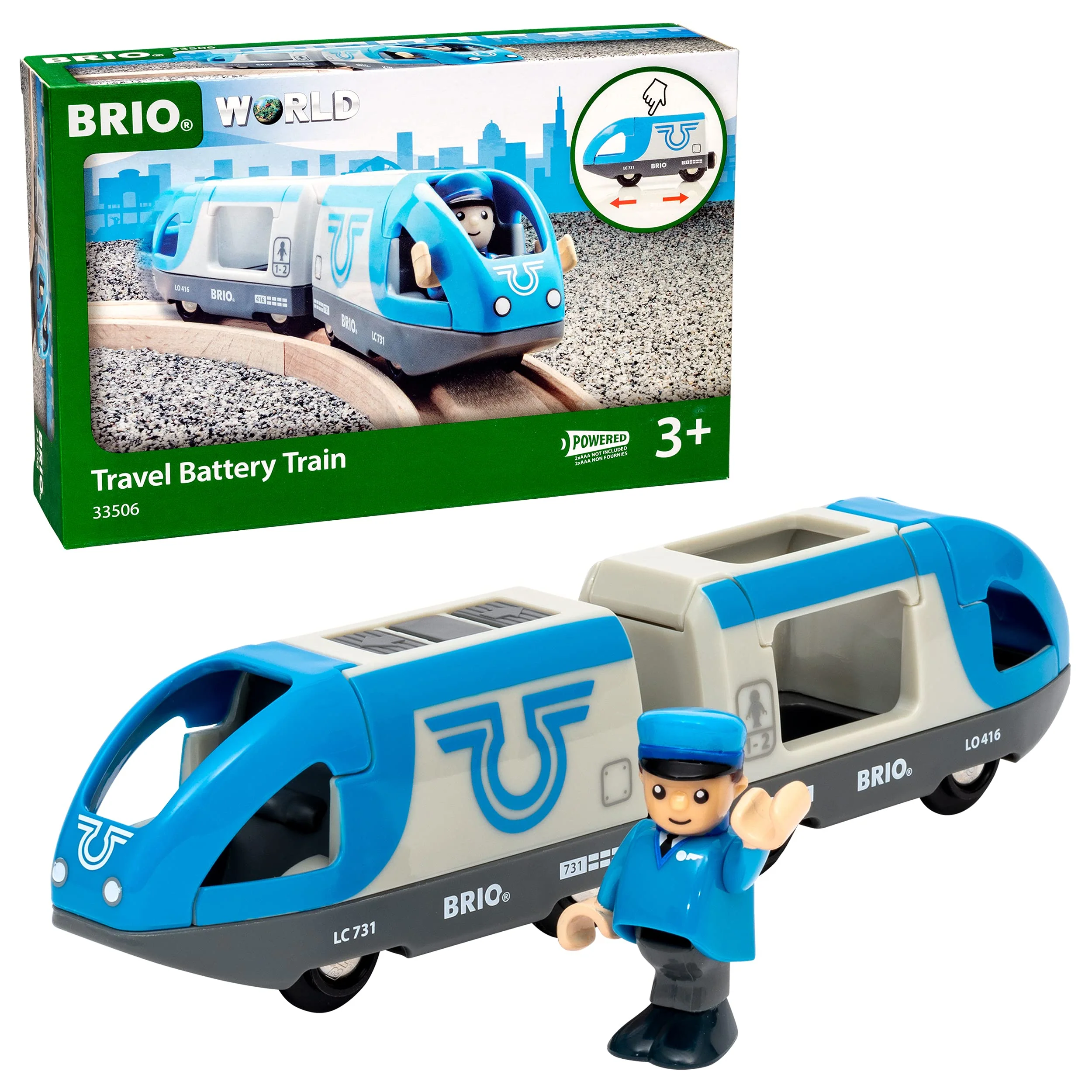 BRIO - TRAVEL BATTERY TRAIN - 3 PIECES
