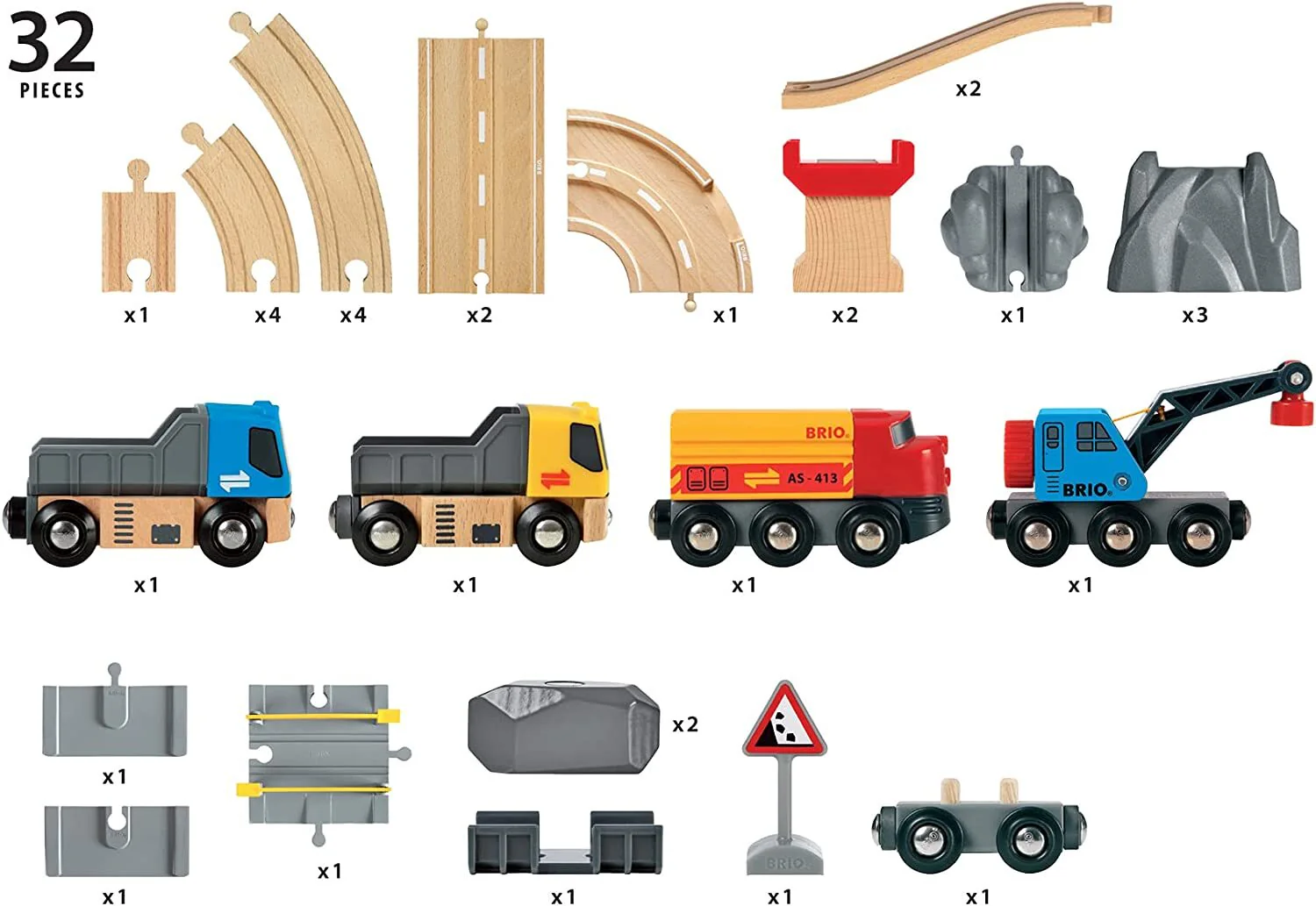 BRIO SET - RAIL & ROAD LOADING SET - 32 PIECES - Image 6