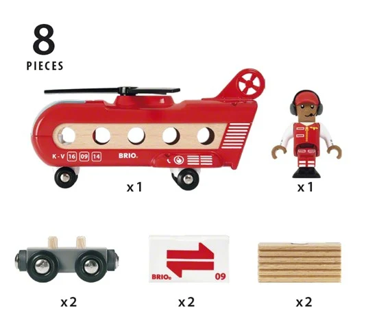 BRIO VEHICLE CARGO TRANSPORT HELICOPTER 8 PCS - Image 3