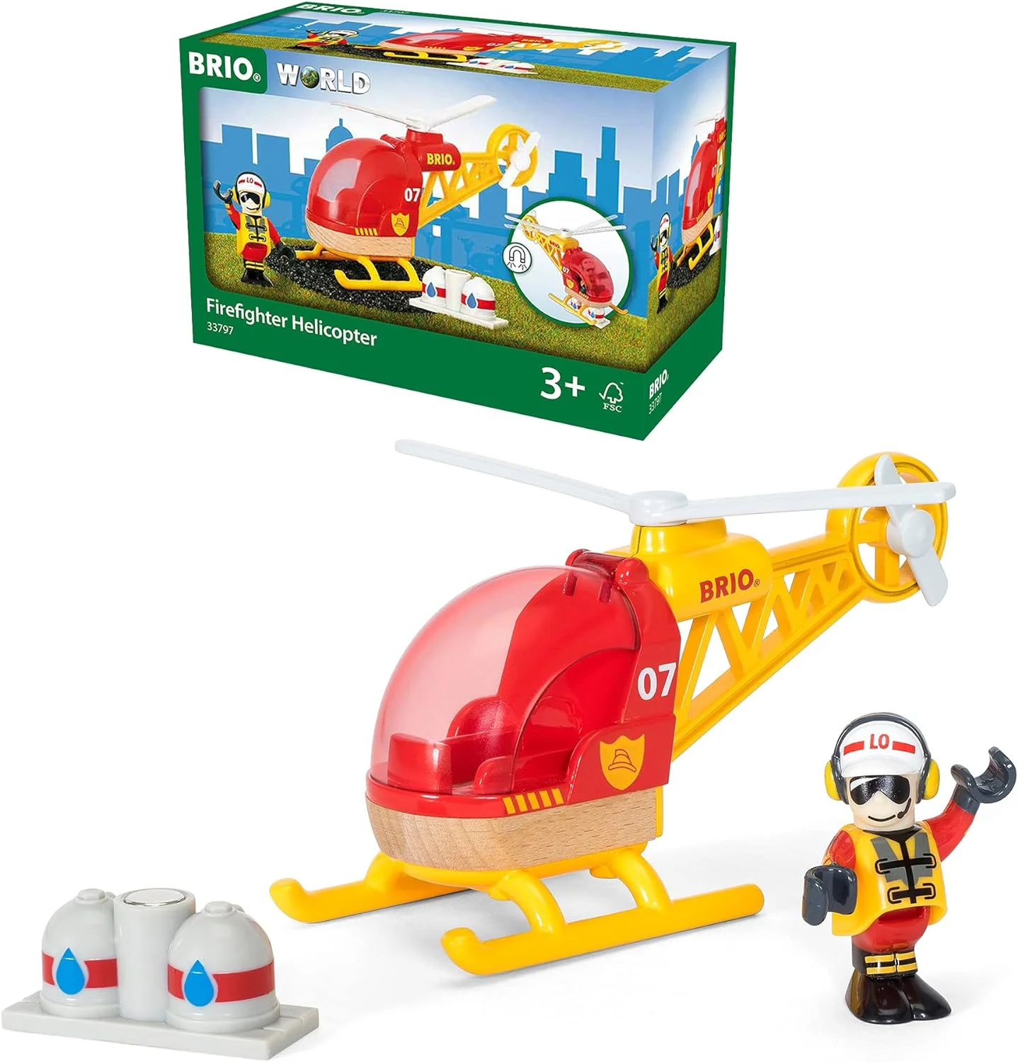 BRIO - FIREFIGHTER HELICOPTER - 3 PIECES