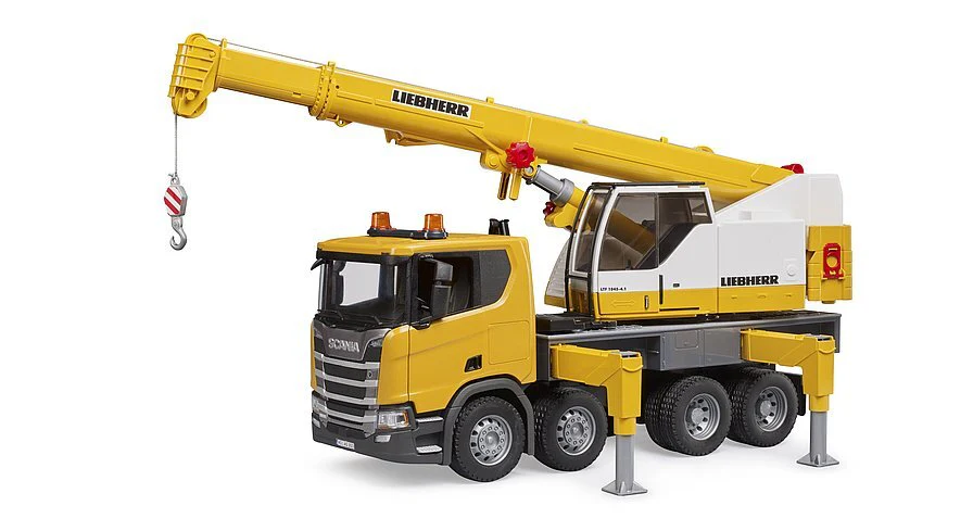 BRUDER CONSTRUCTION 1:16 SCANIA SUPER 560R LIEBHERR CRANE TRUCK WITH LIGHT & SOUND