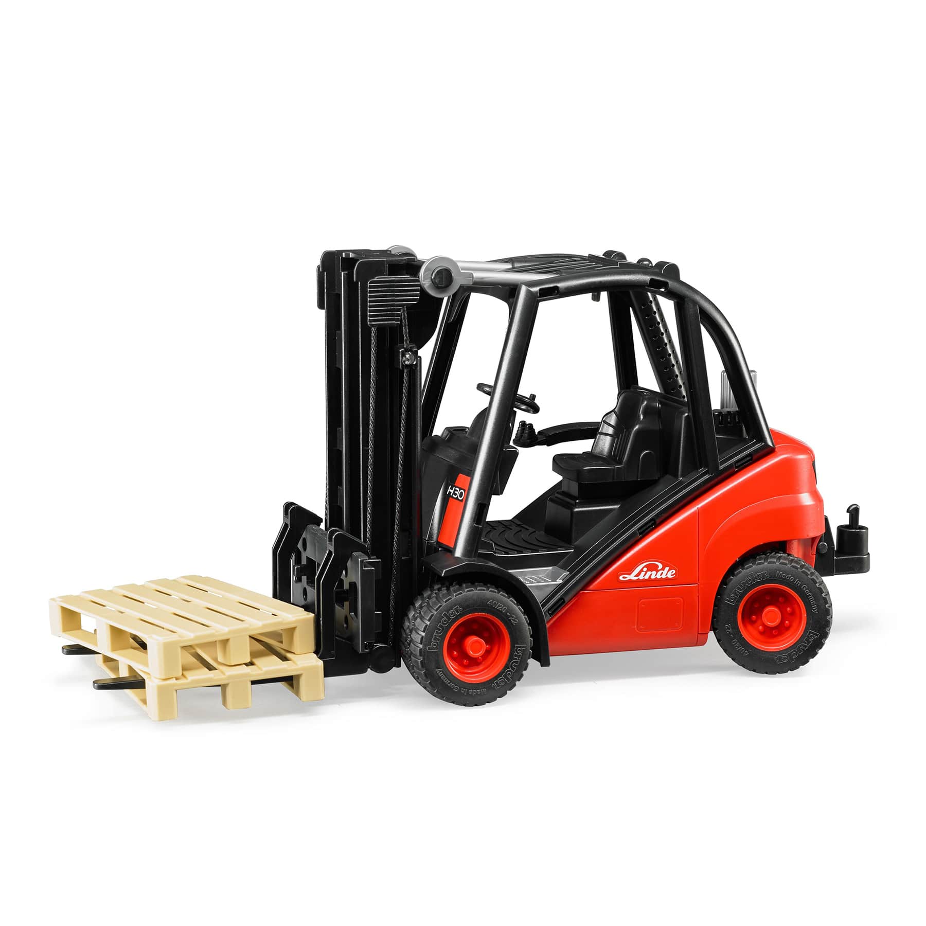 BRUDER LINDE FORK LIFT H30D WITH 2 PALLETS - Image 3