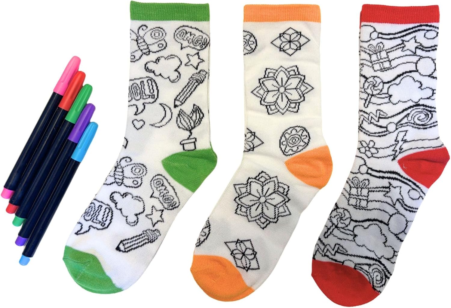 BUDDY AND BARNEY COLOUR YOUR OWN DOODLE SOCKS - Image 2