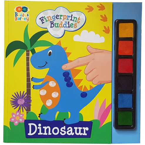 BUDDY & BARNEY FINGER PRINT BUDDIES BOOK - DINOSAURS